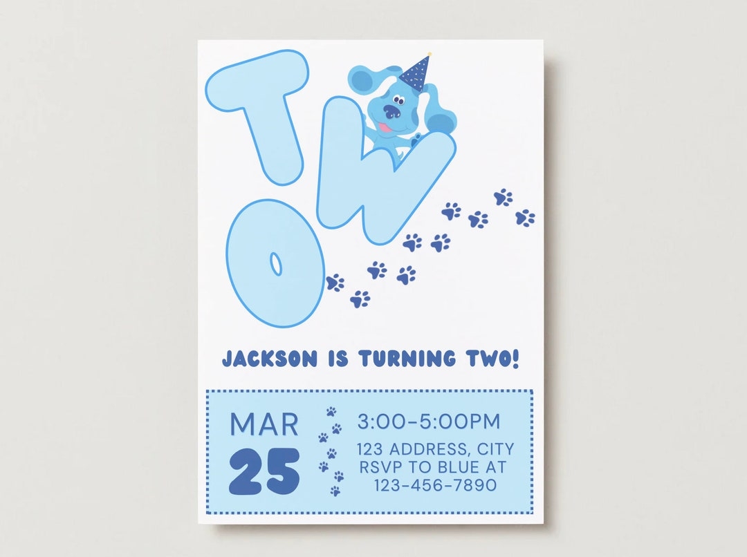 Blues Clues Invitation Template Free Blues Clues Birthday Etsy