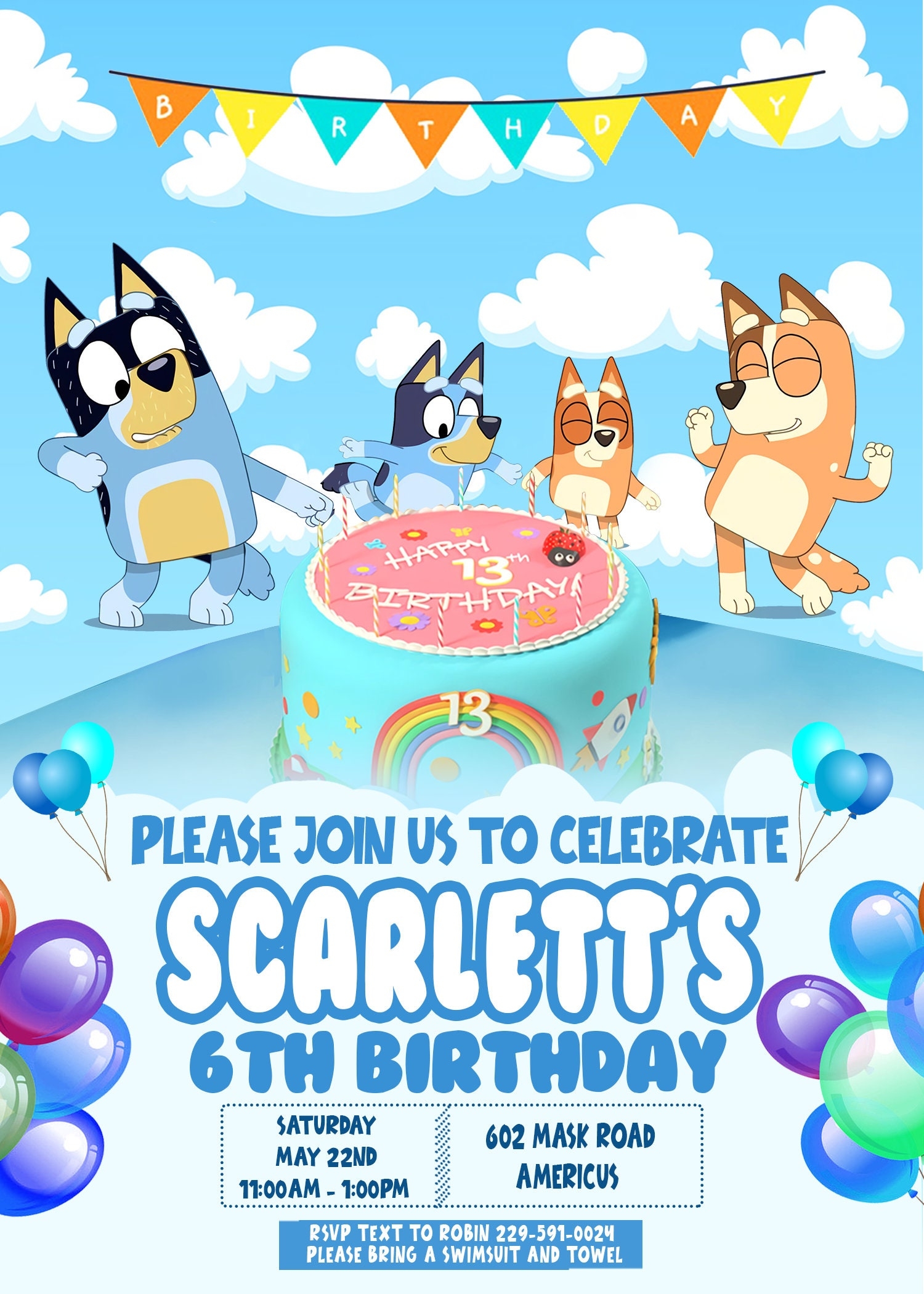 Bluey Birthday Card Printable Printable Free Templates