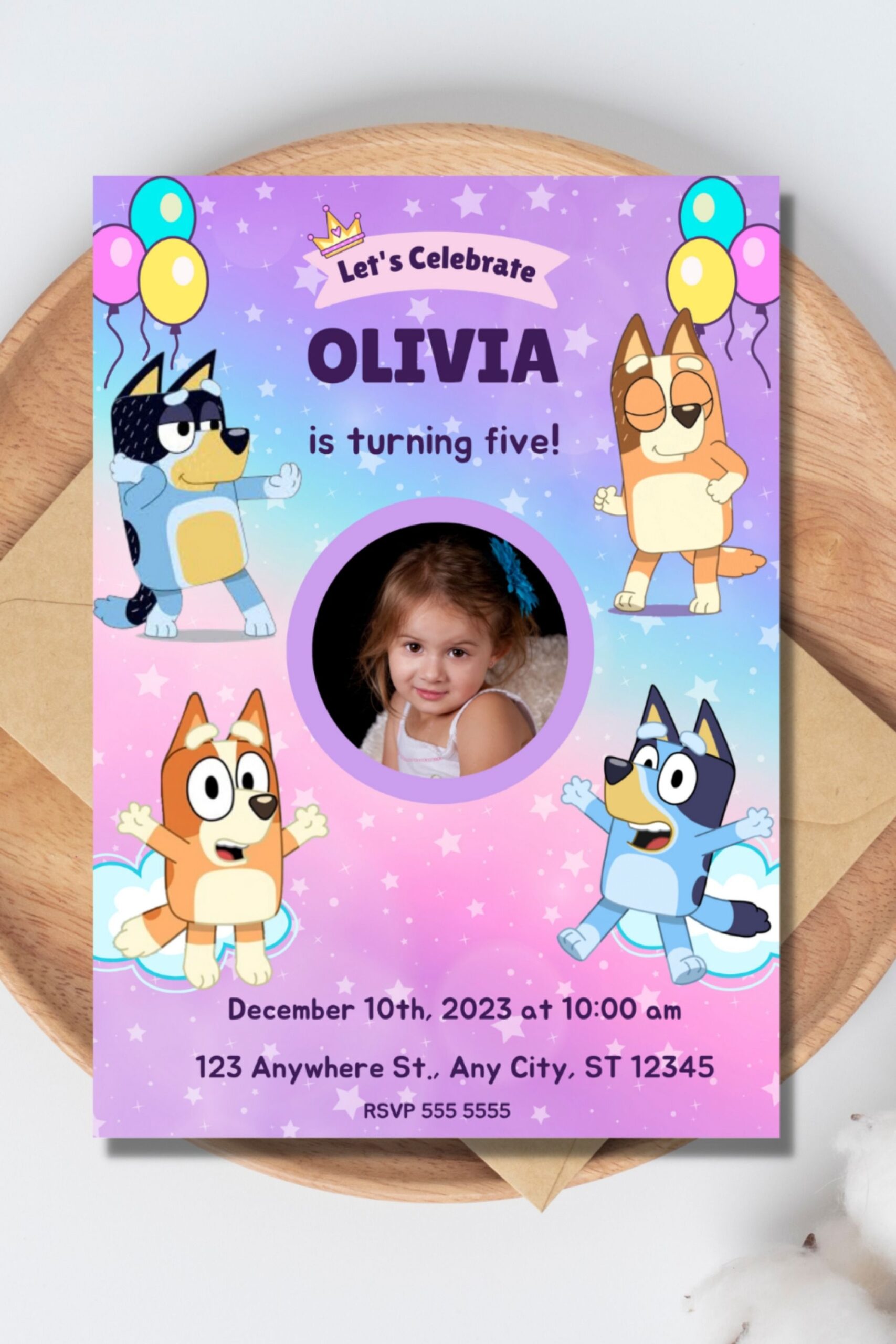 Bluey Birthday Invitation Invite Template Bluey And Bingo In 2023 
