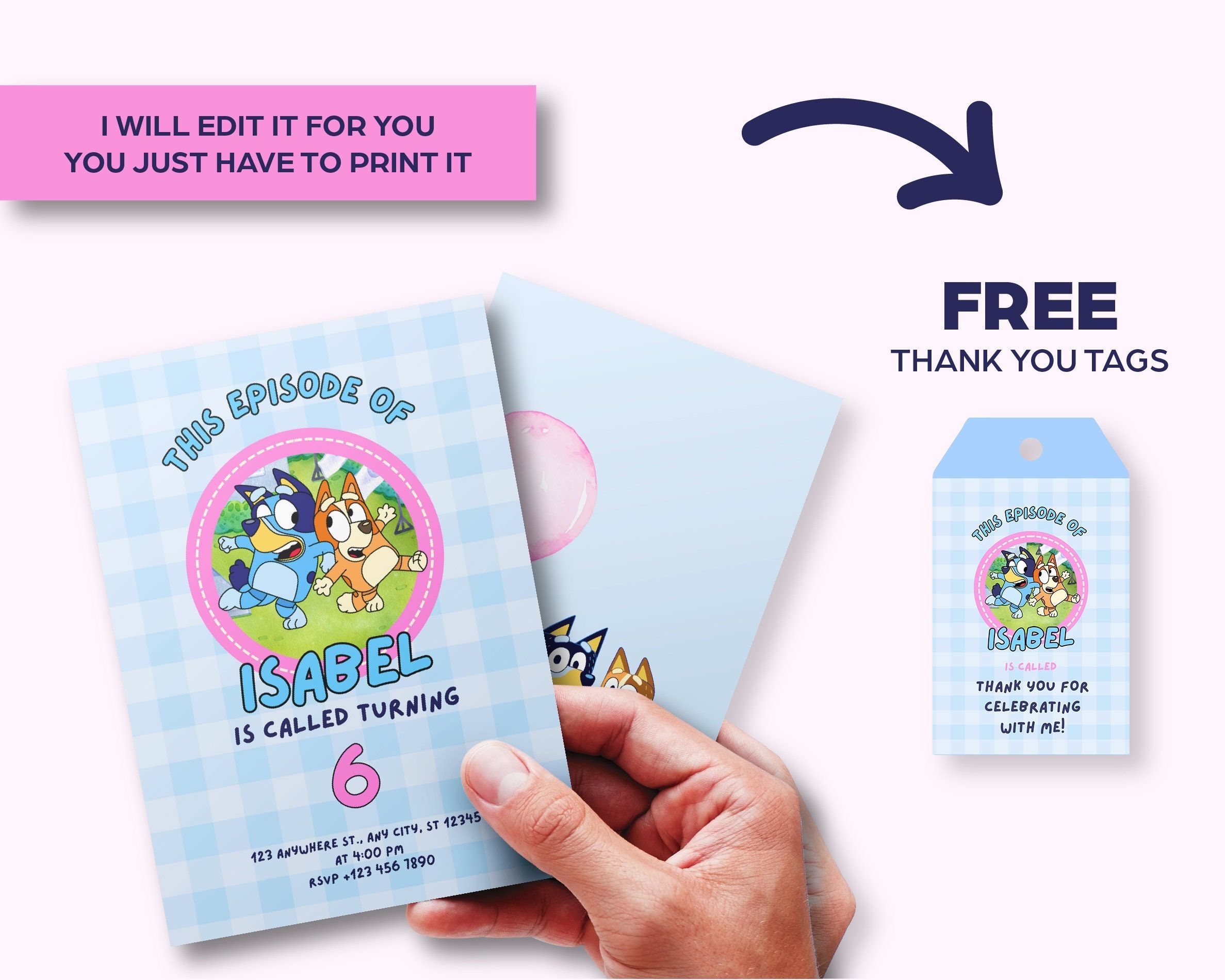 Bluey Birthday Invitation Printable Bluey Birthday Invitation 
