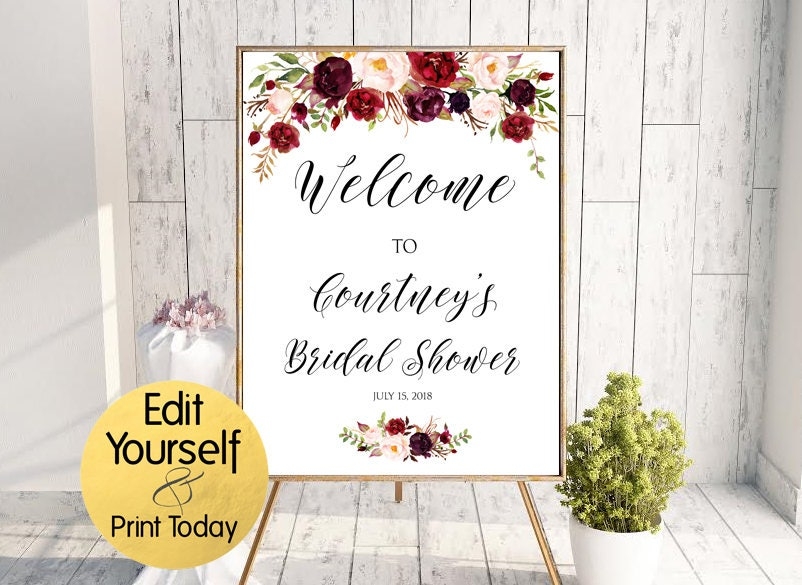 Bridal Shower Welcome Sign Template Free