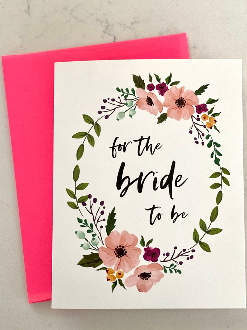 Bride To Be Card Bridal Shower Card Getting Married Card Blank Inside 