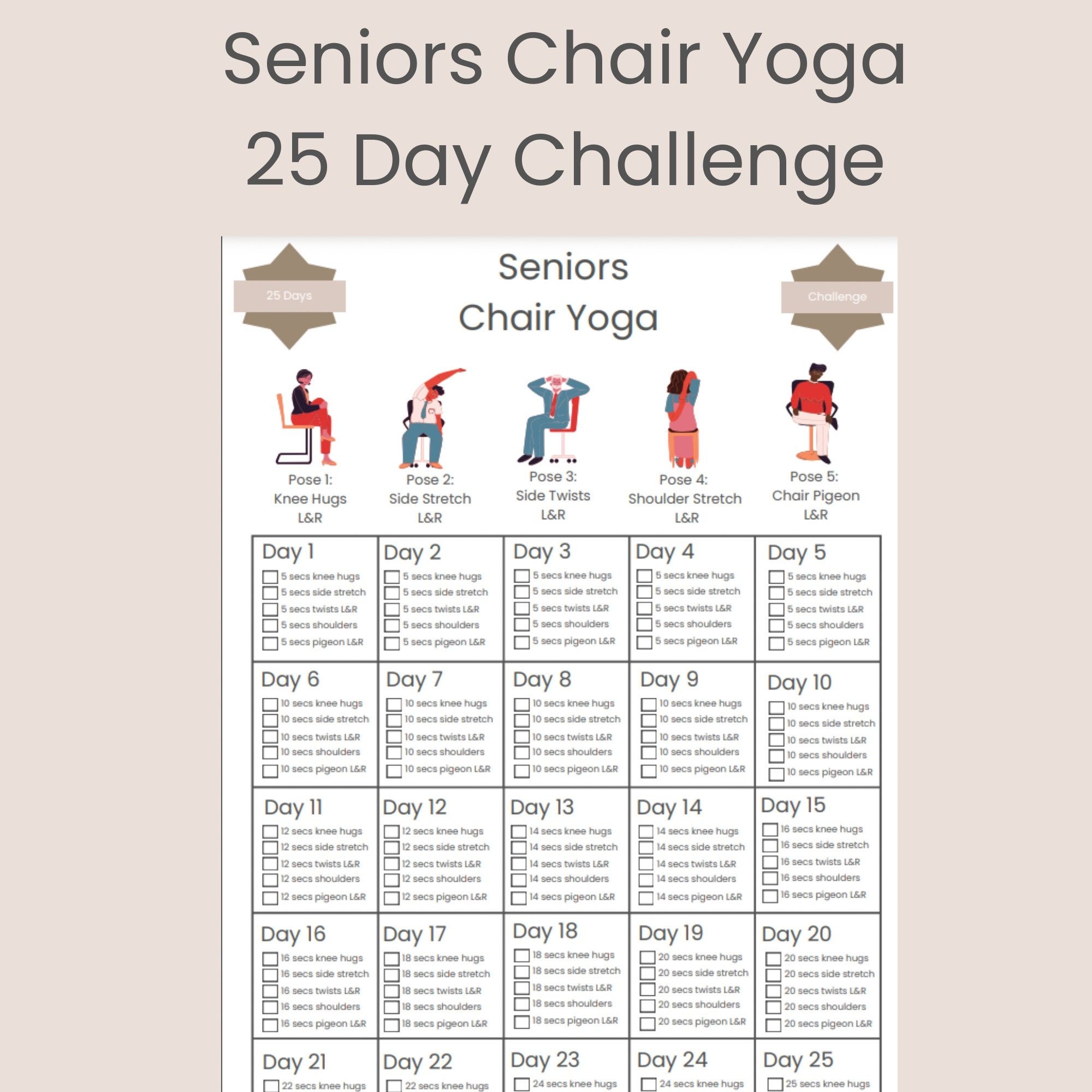 Chair Yoga For Seniors 25 Day Challenge How To Guide Chair Workout