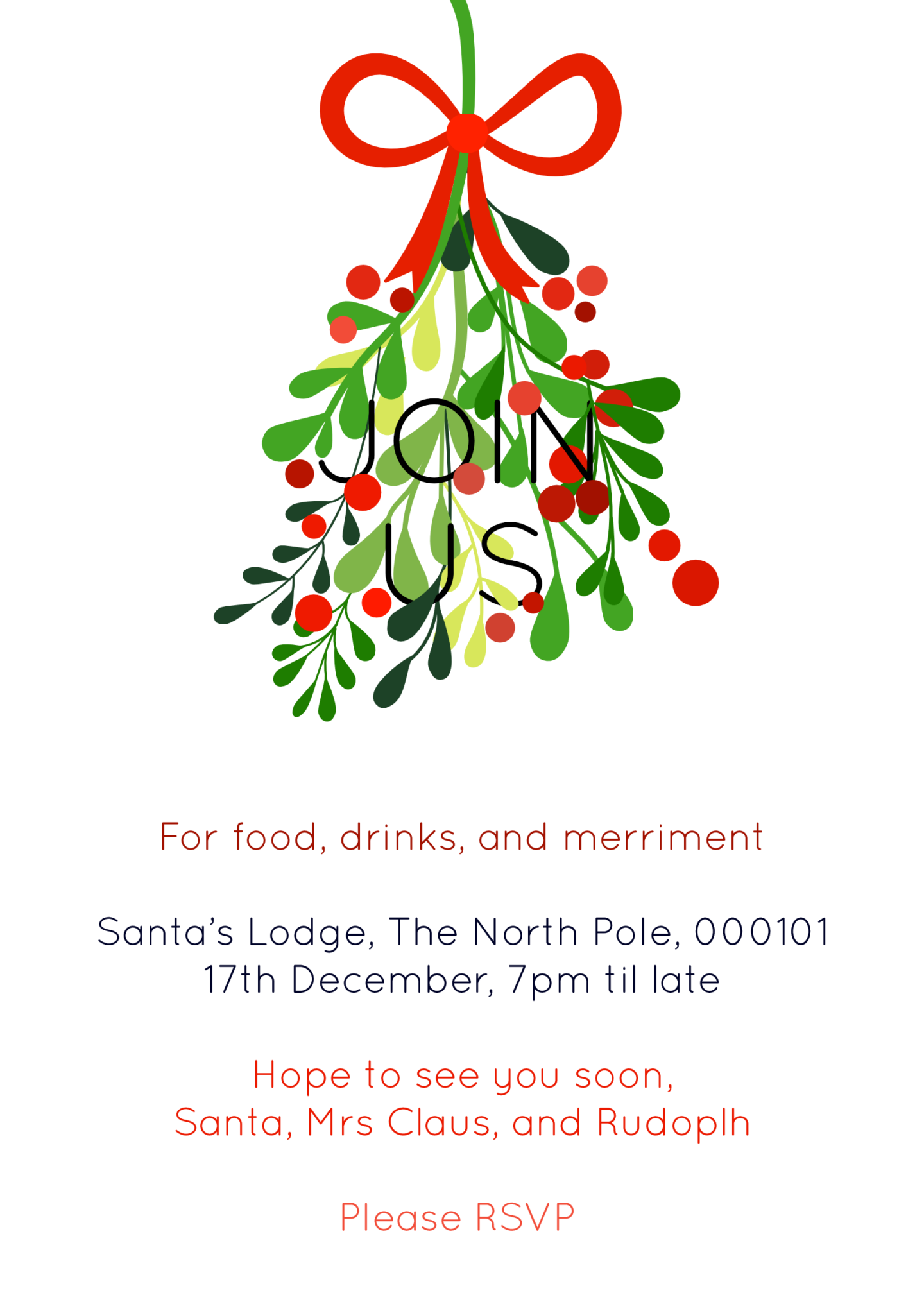 Christmas Invitation Template Free Printable