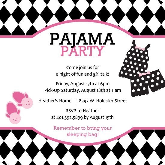 Christmas Pajama Party Invitations