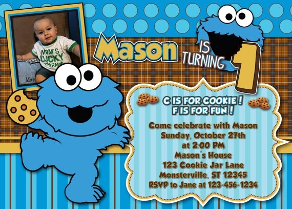 Cookie Monster Birthday Invitations Ideas Bagvania FREE Printable 