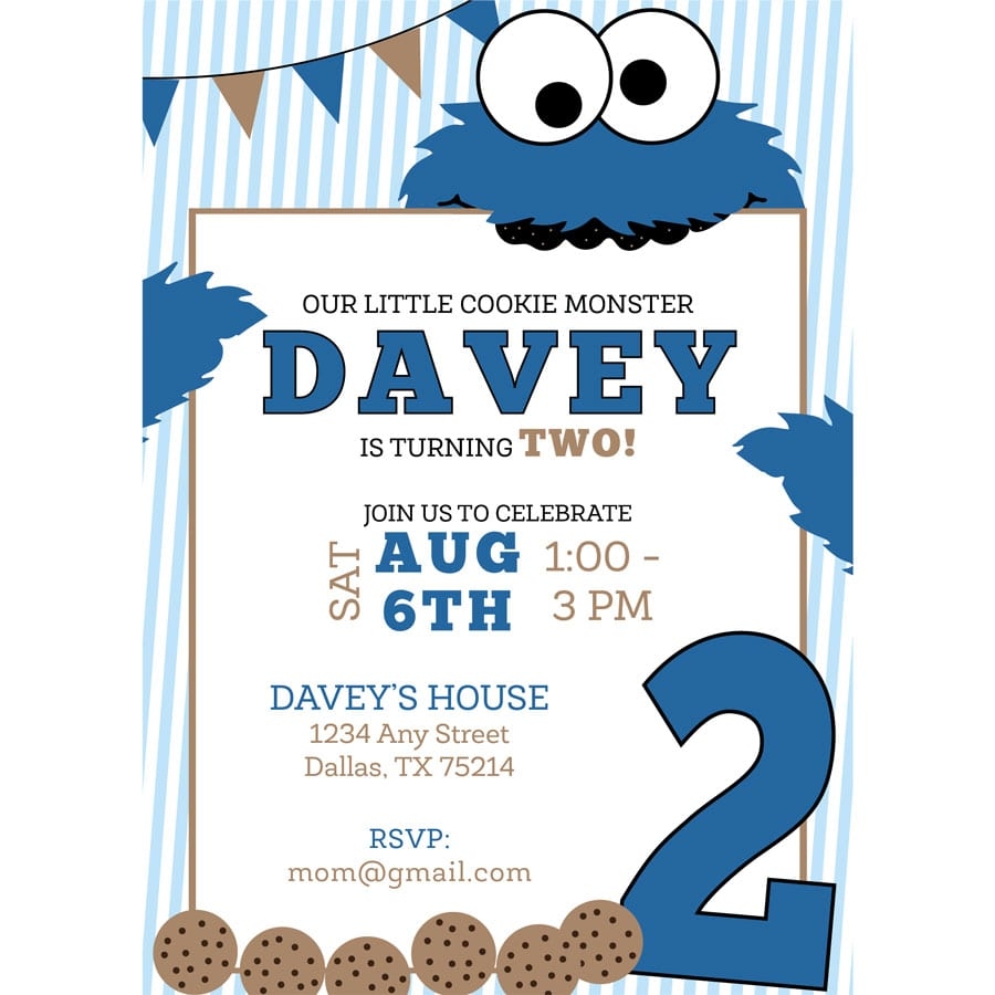 Cookie Monster Birthday Invitations Mickey Mouse Invitations Templates
