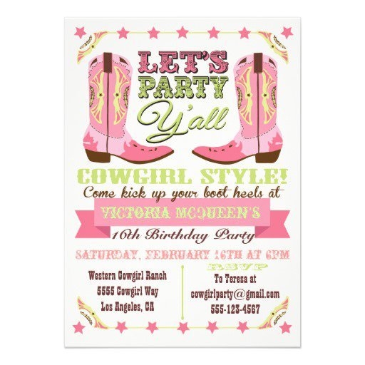 Cowgirl Party Invitation Templates Free Free Templates Printable