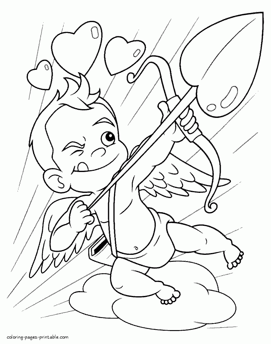 Cupid Valentine Day Coloring Pages COLORING PAGES PRINTABLE COM