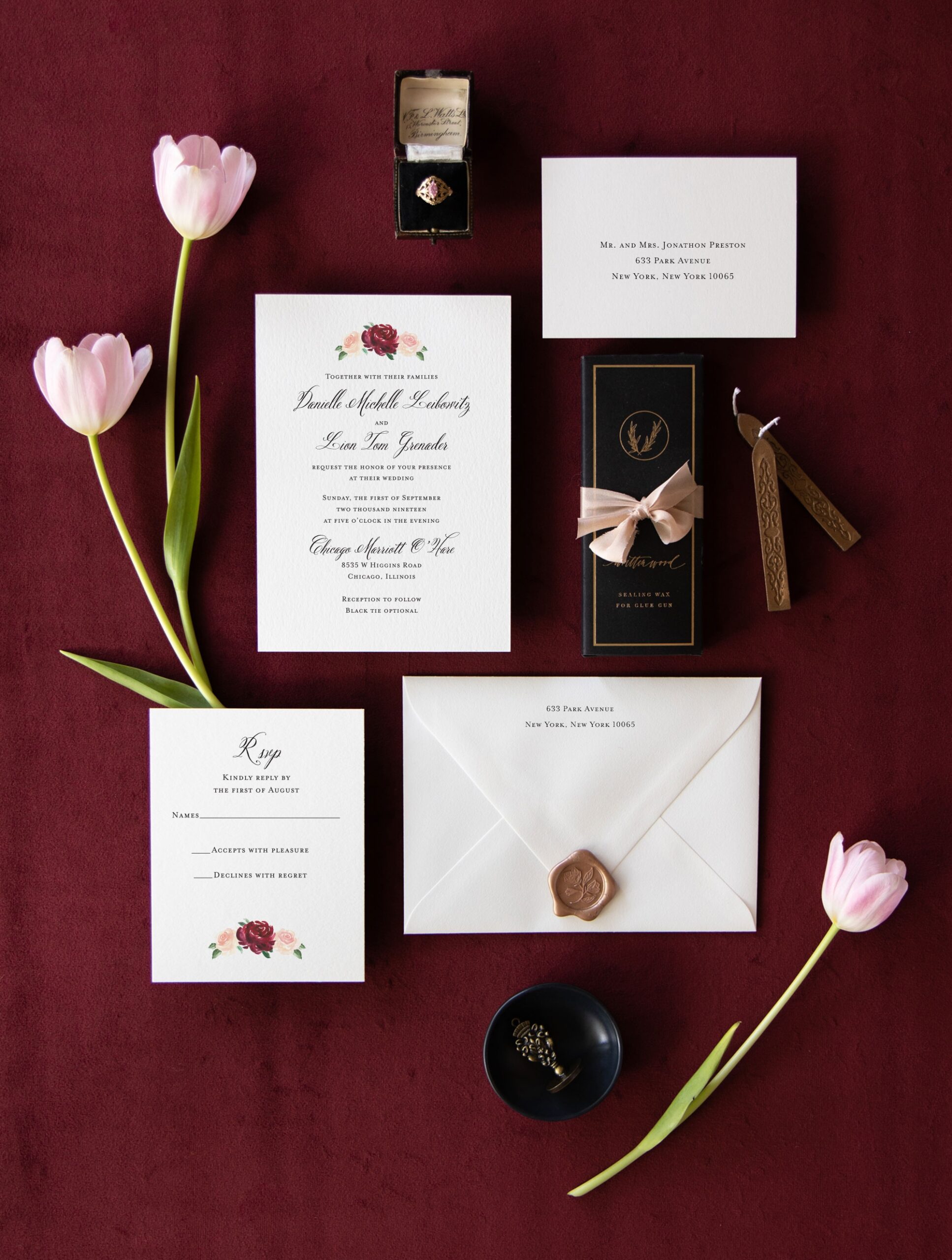 Custom Watercolor Wedding Invitations