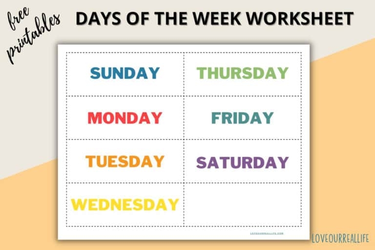 Days Of The Week Printable Calendar Elvina Jacynth