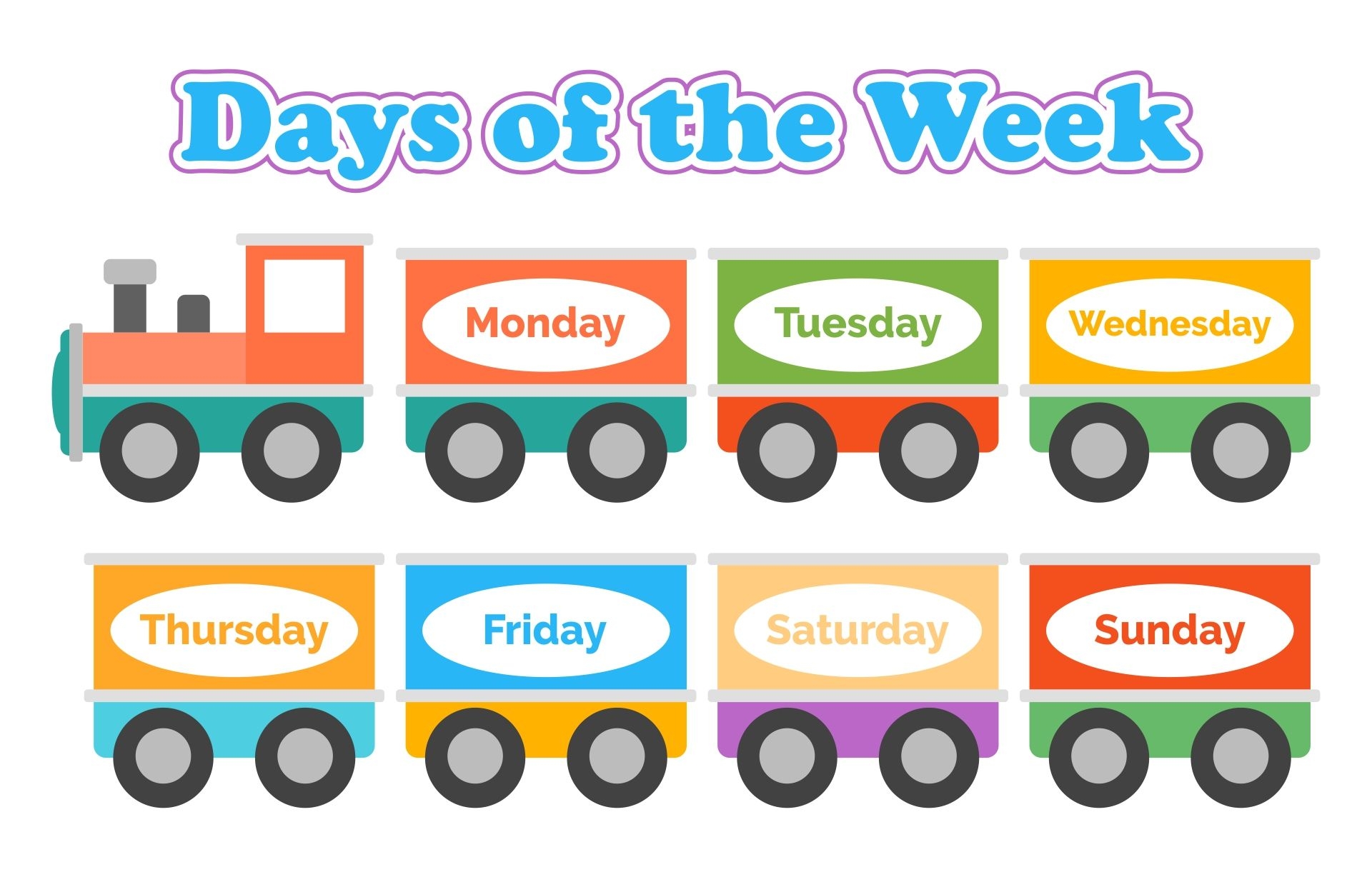 Days Of The Week Train 10 Free PDF Printables Printablee Learning 