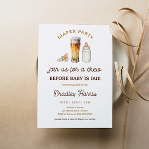 Diaper Party Invite Template Printable Beer Diaper Party Invitation 