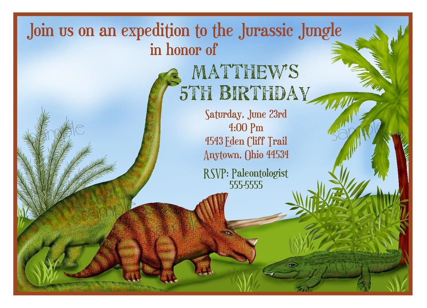Dinosaur Party Invitations