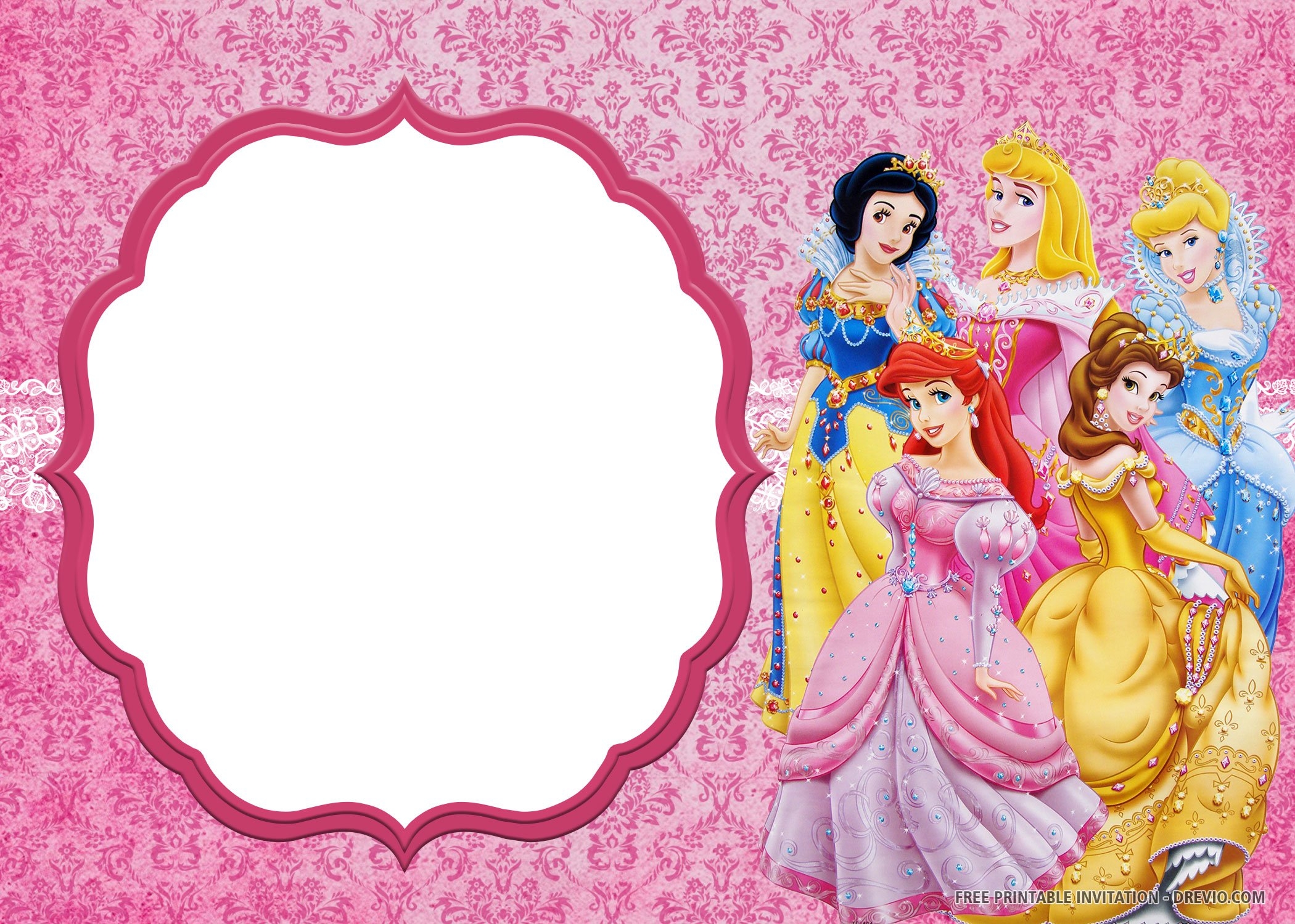 Disney Princess Printable Birthday Invitations
