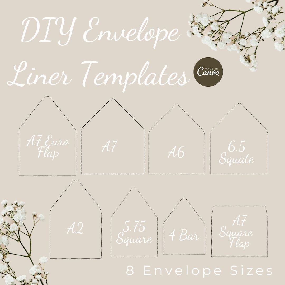 DIY Envelope Liner Template Wedding Invitation Photo Envelope Liner