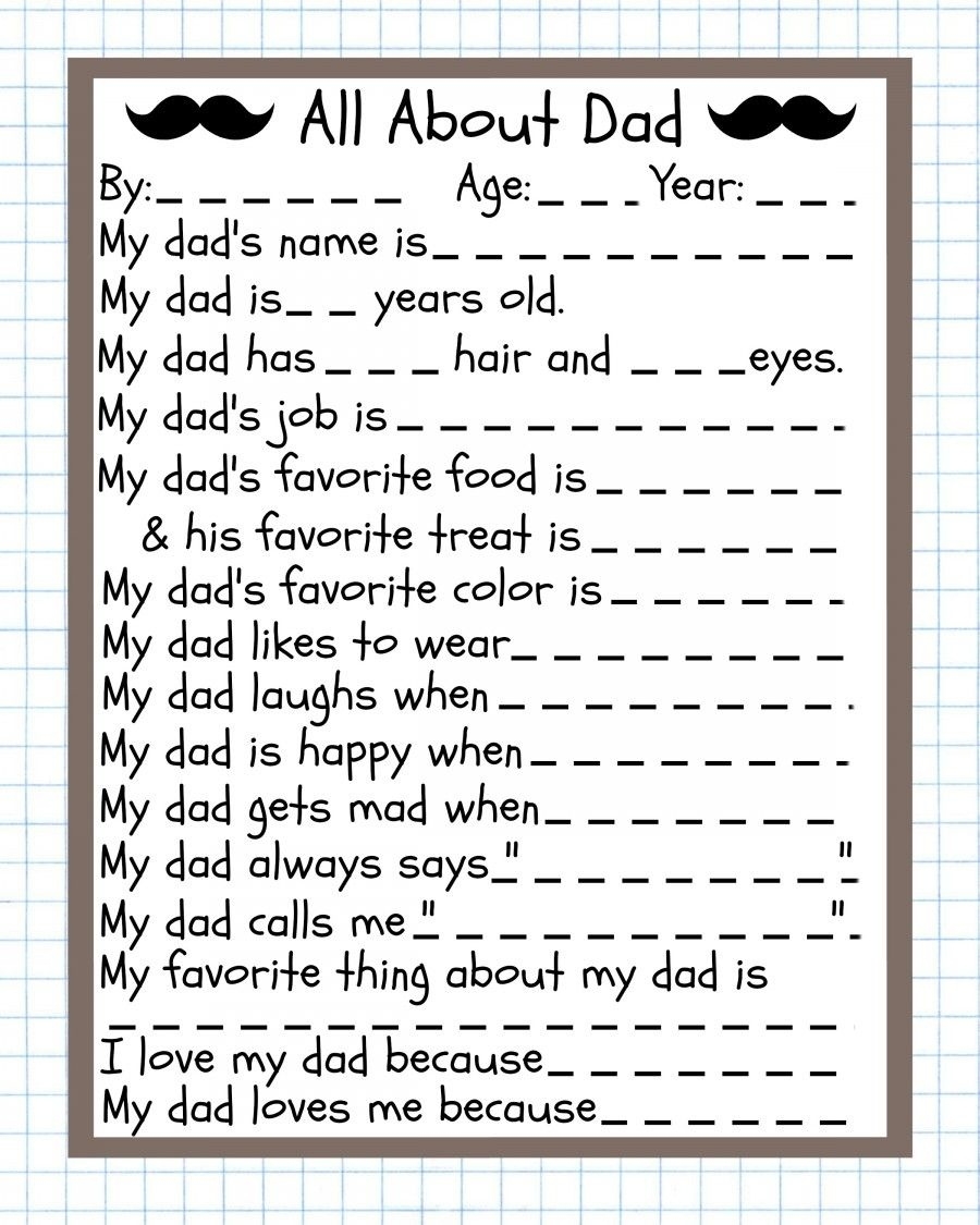 Diy Father 39 s Day Questionnaire In The Know Mom Free Printable Dad 
