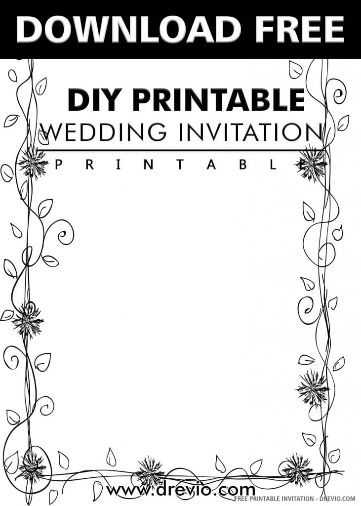 Diy Printable Wedding Invitations Template Printable Templates