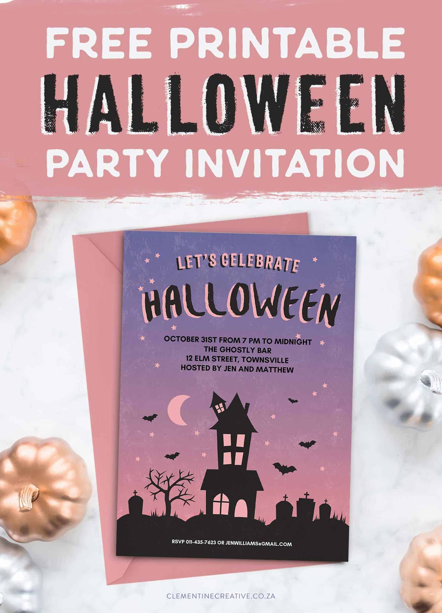 Downloadable Free Printable Halloween Party Invitations Printable 