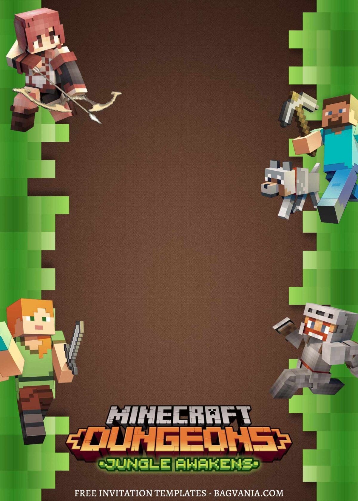 Downloadable Free Printable Minecraft Birthday Invitations Printable 