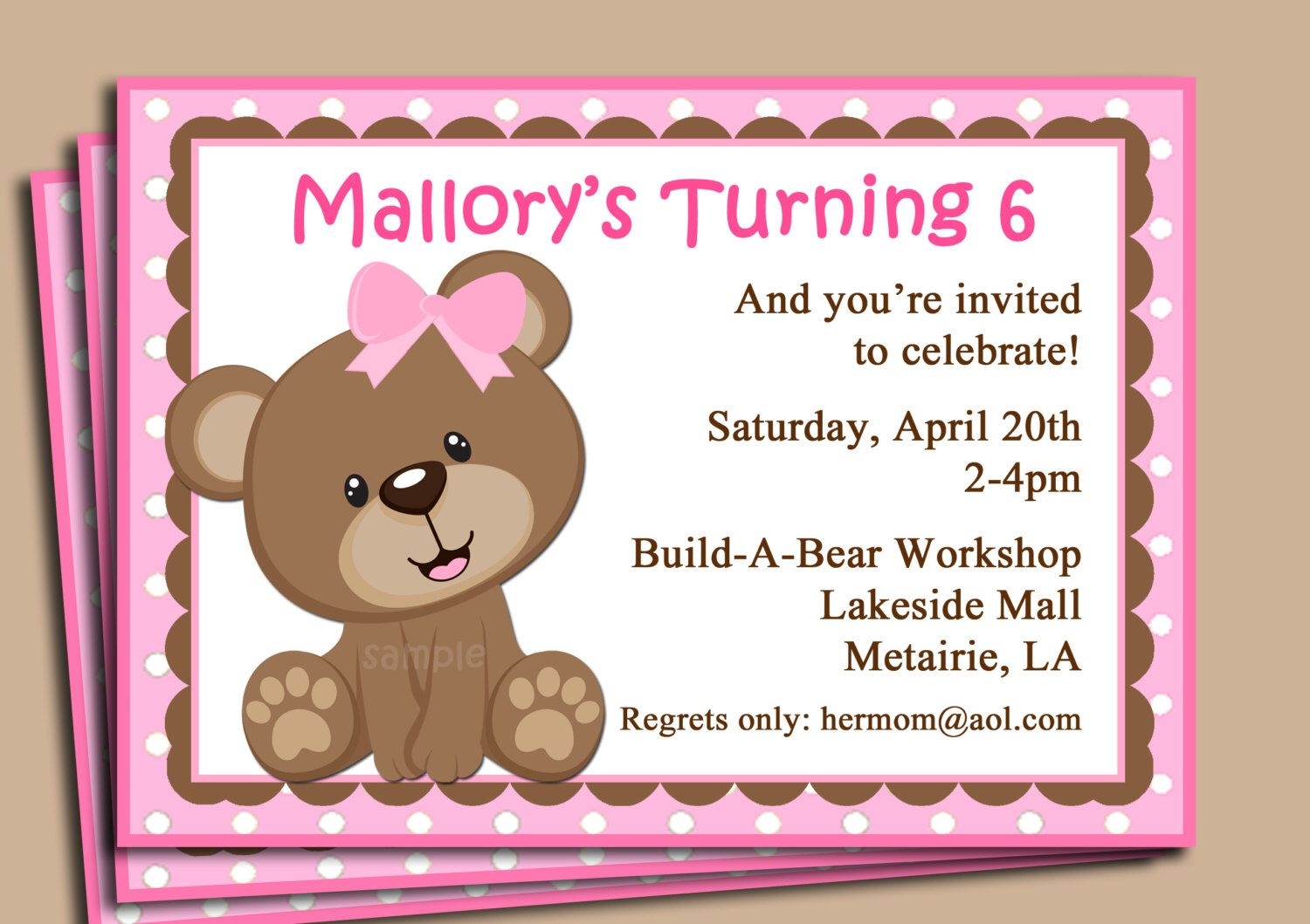 Downloadable Teddy Bear Invitation Template Free