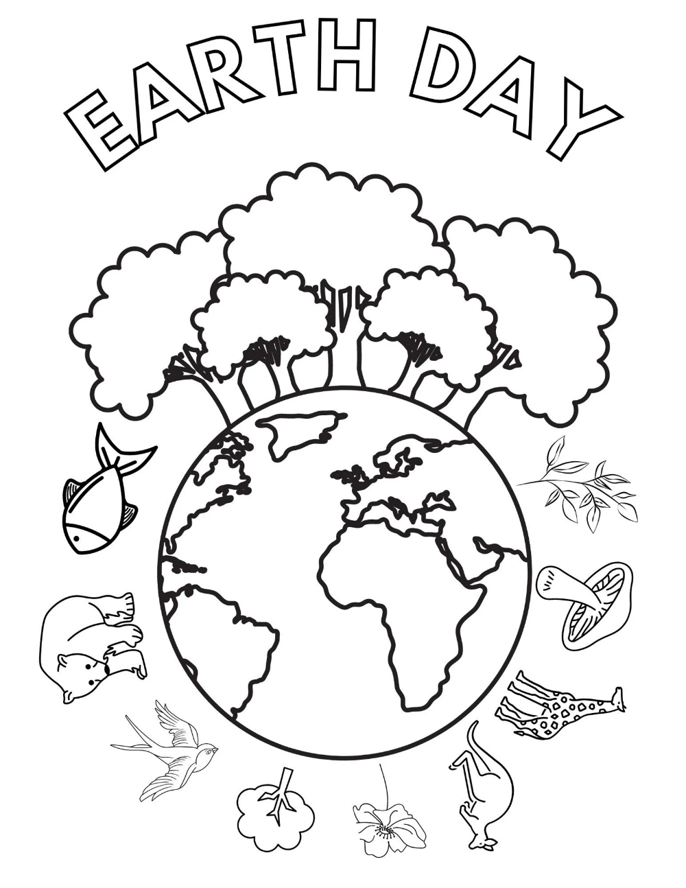 Earth Day Coloring Page Earth Day Printables Earth Day Etsy In 2023 