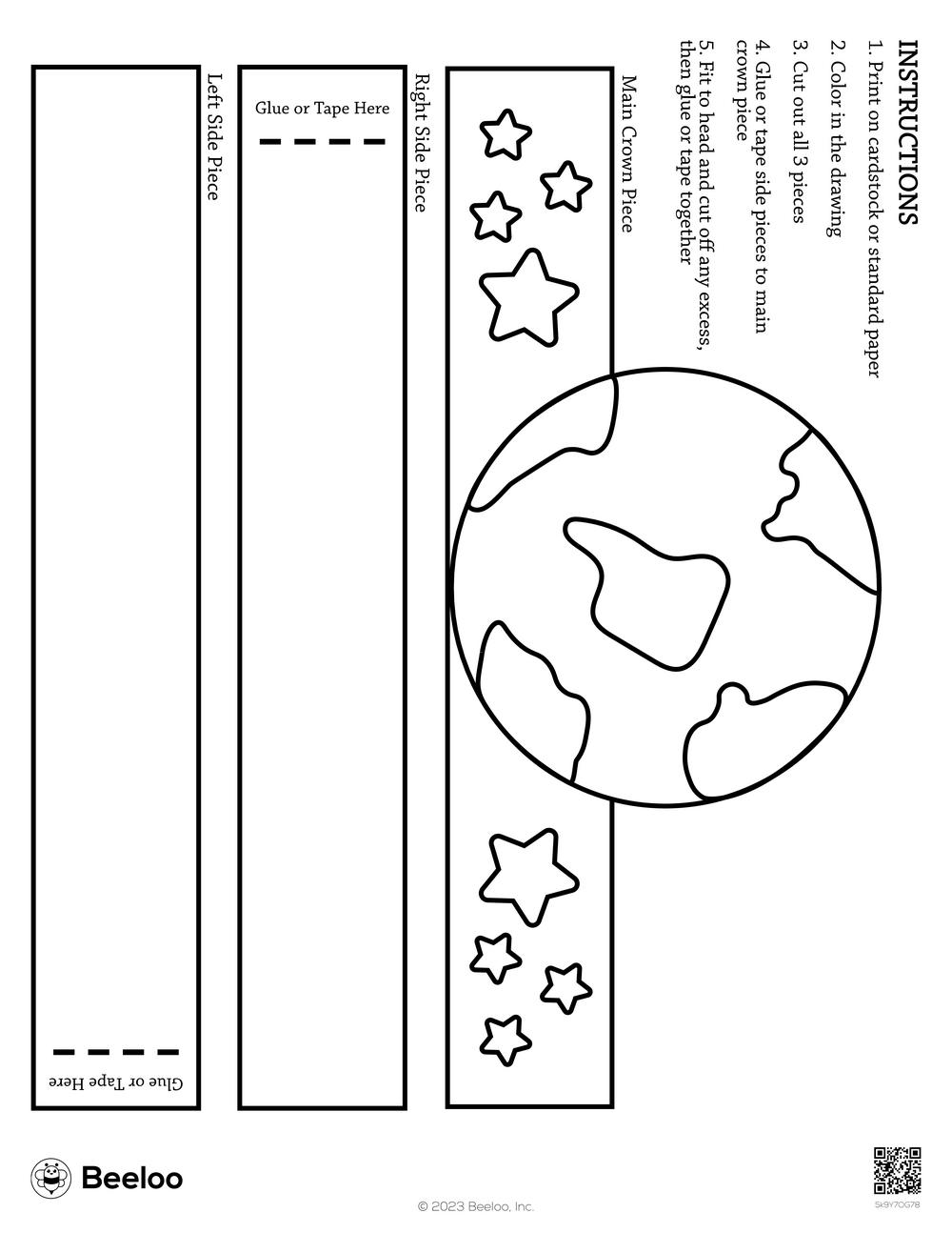 Earth Hat Beeloo Printable Crafts For Kids 5k9Y7OG78 