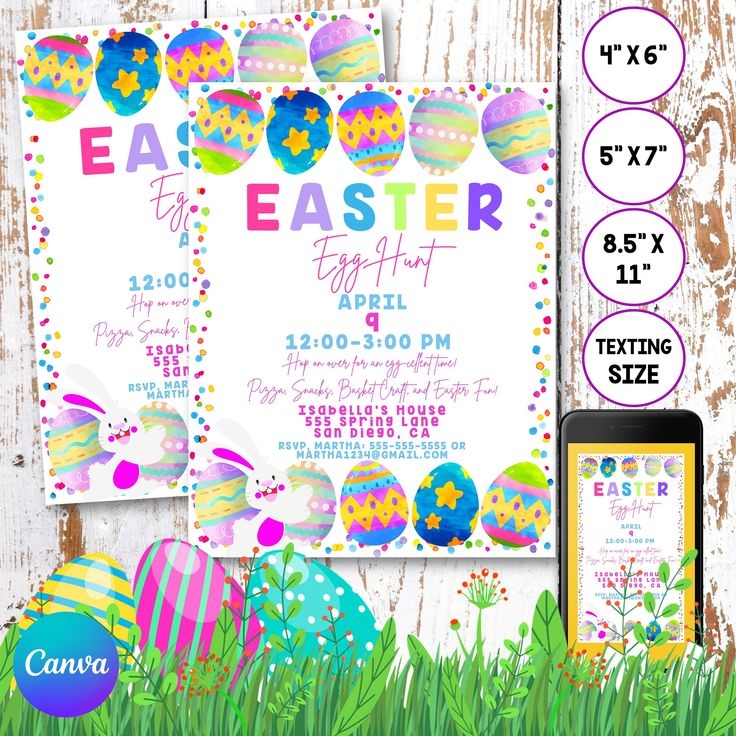 Easter Egg Hunt Invitation Editable Easter Egg Hunt Invite Easter