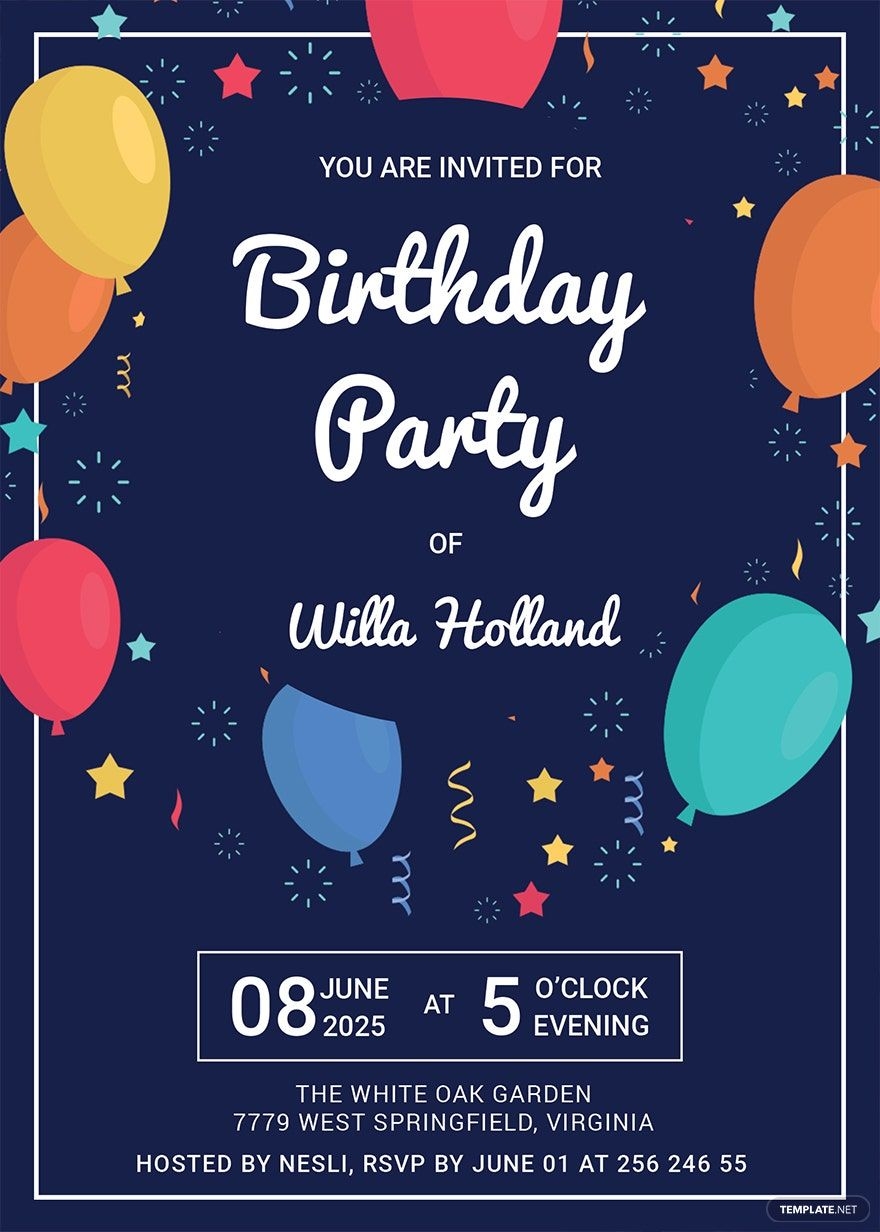 Editable Birthday Party Invitation Templates In Word To Download