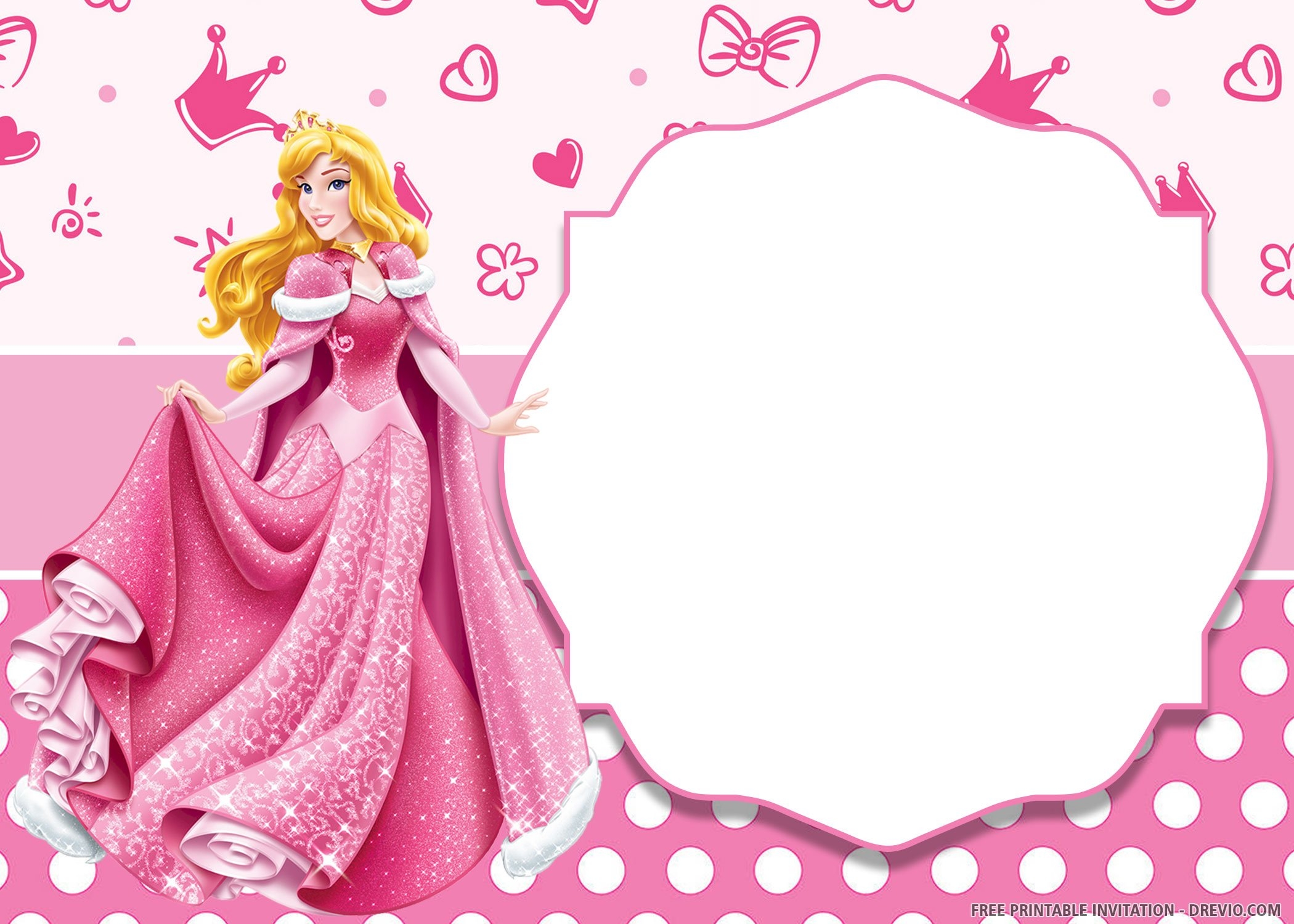 Editable Blank Princess Invitation Template