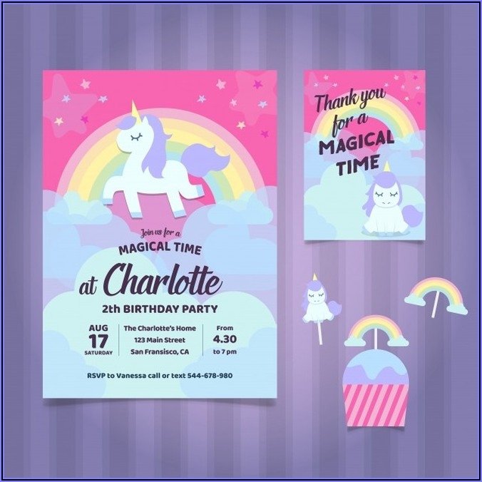 Editable Rainbow Birthday Invitations Templates Free Template 1 