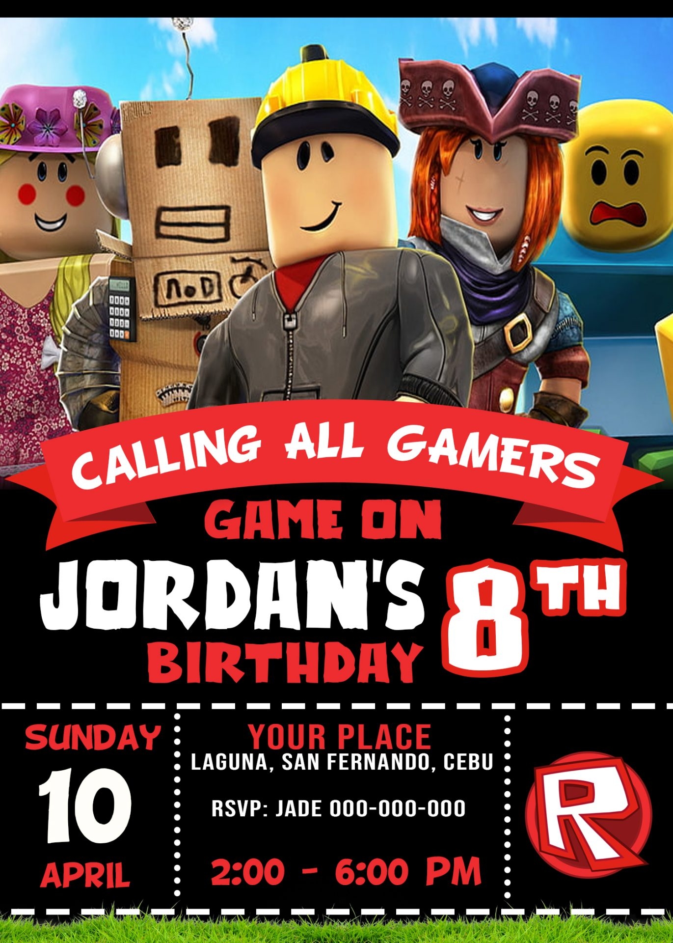 Editable Roblox Invitation Template Template