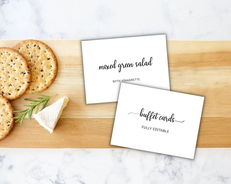 Editable Script Buffet Card Template Calligraphy Wedding Buffet Label 