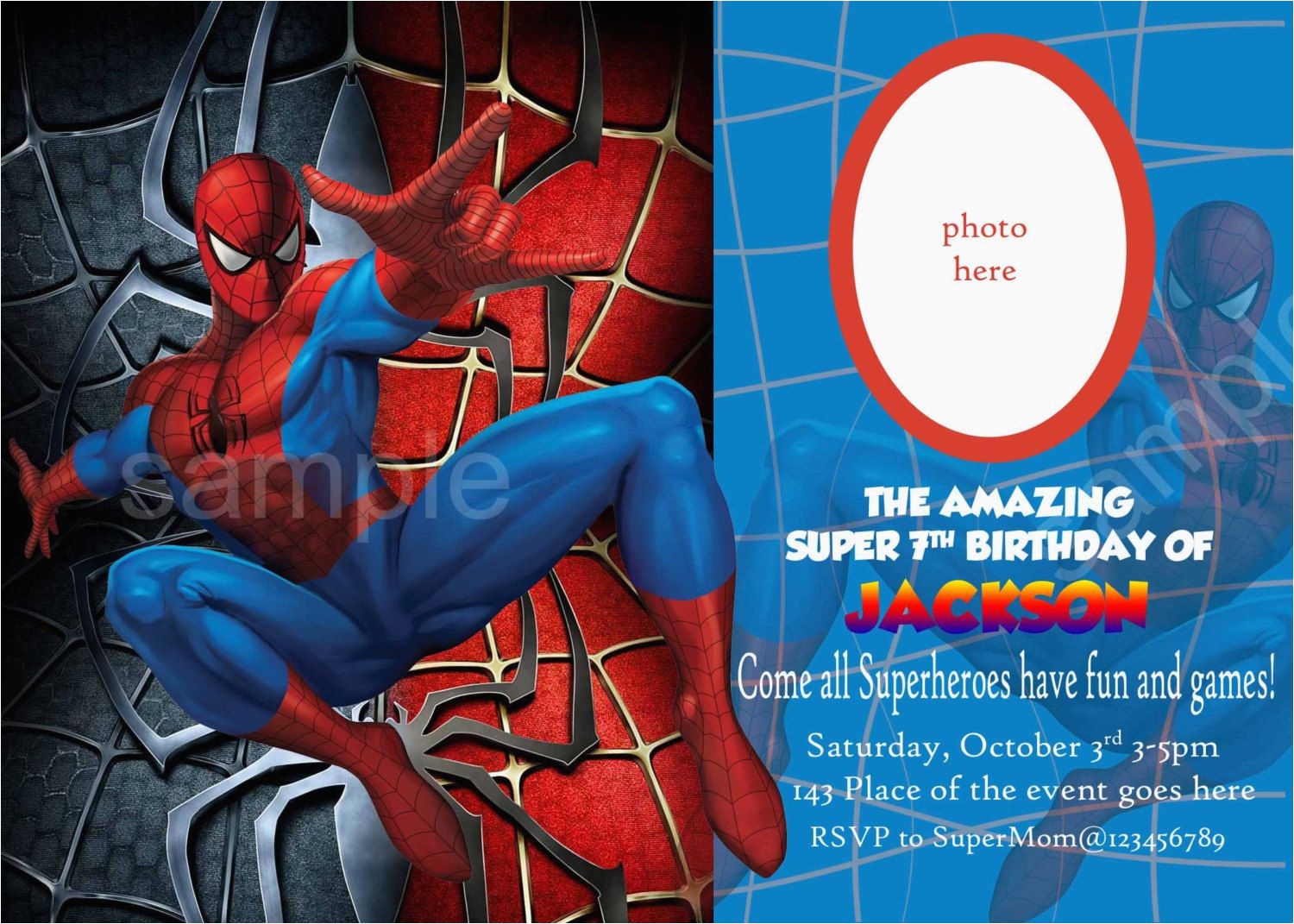 Editable Spiderman Birthday Invitation Blank Spiderman Invitations