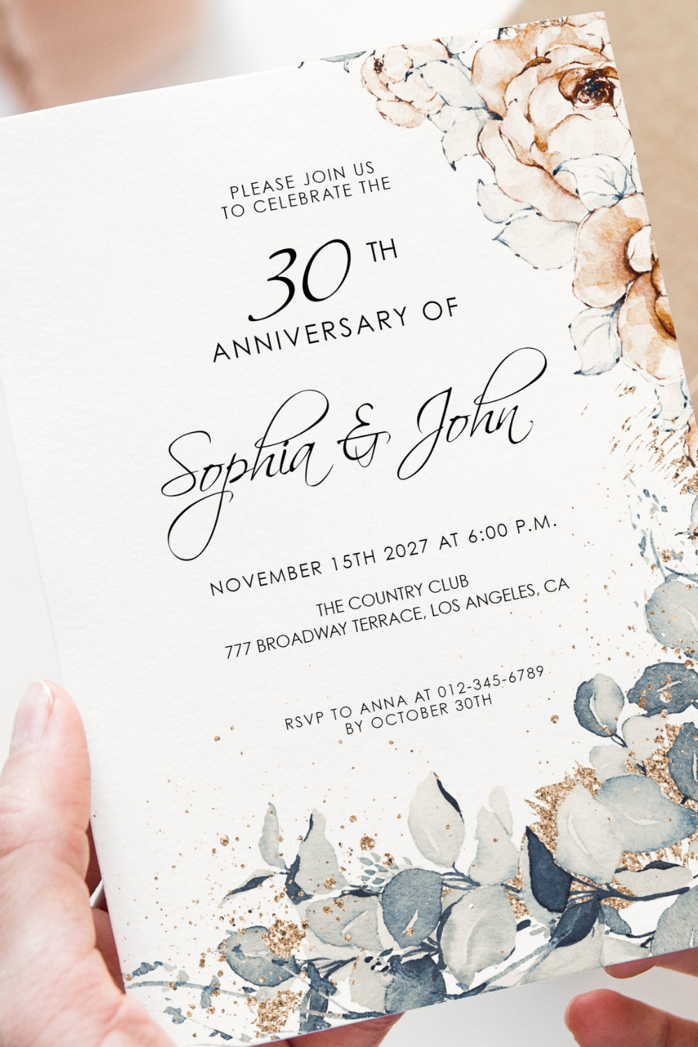 Editable Wedding Anniversary Invitation Template Printable Party