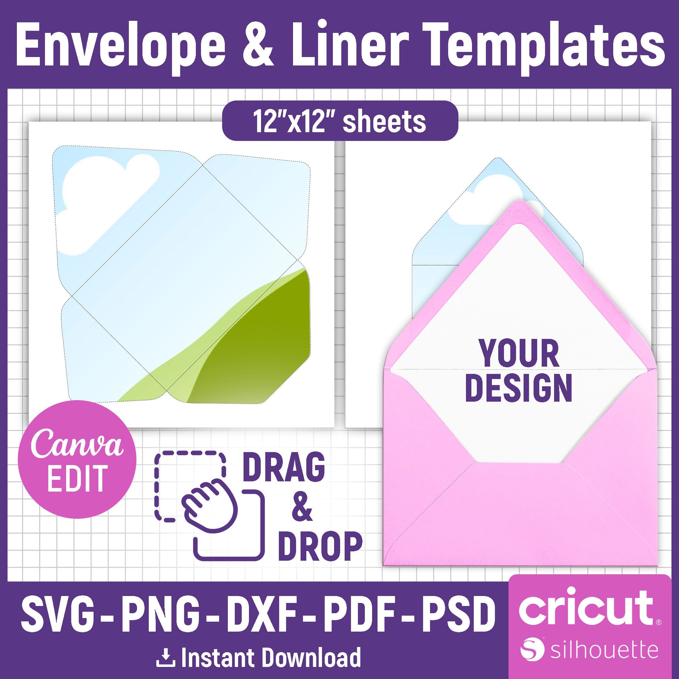 Envelope Template Svg Envelope Liner Template Wedding Envelope 