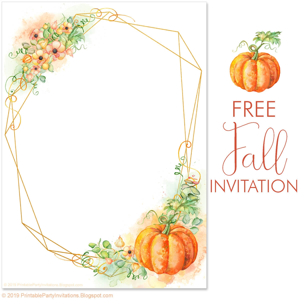 Fall Wedding Invitation Card Template Free Printable Party Invitations