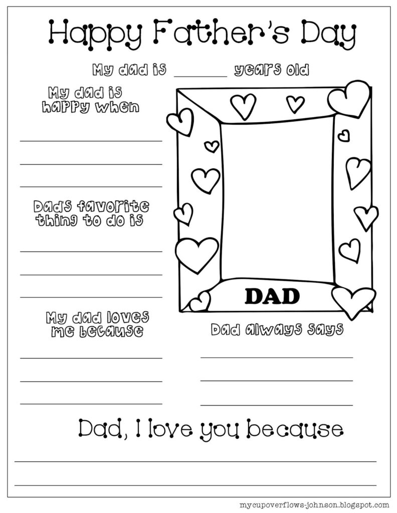 Father 39 S Day Fill In The Blank Free Printable We Love Printables