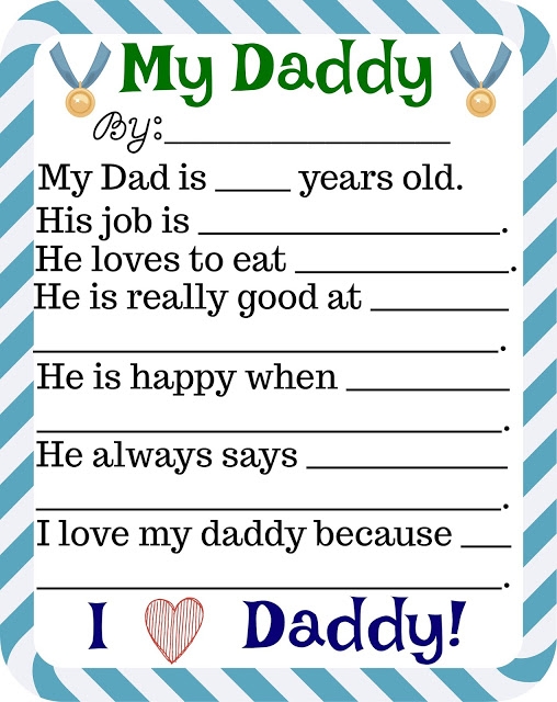 Father 39 s Day Printable Sheets