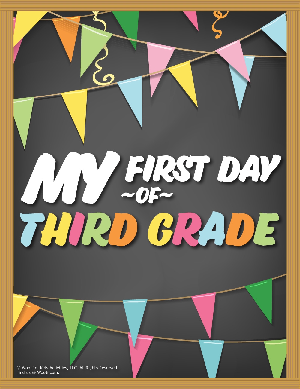 First Day Of 3rd Grade Sign Chalkboard Woo Jr Kids Activities