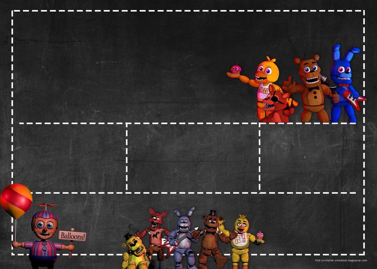Five Nights At Freddy 39 s Invitation Template Free
