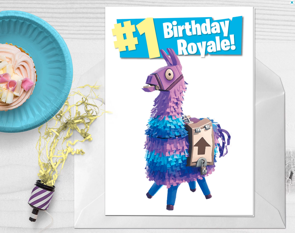 Fortnite Birthday Card Printable