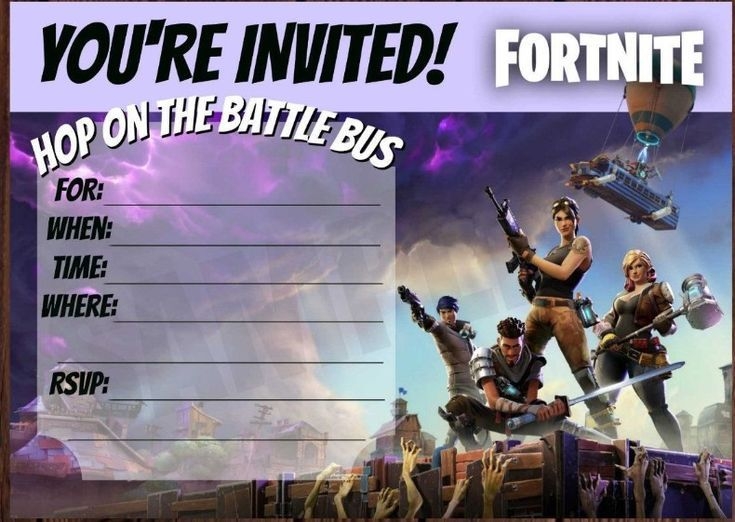 Fortnite Birthday Invitation Printable Birthday Invitations
