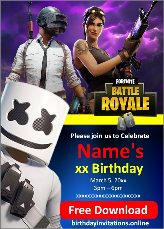 Fortnite Birthday Invitations Birthday Invitations