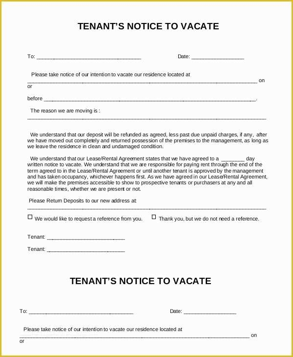 Free 30 Day Notice To Vacate California Template Of 9 Notice To Vacate 