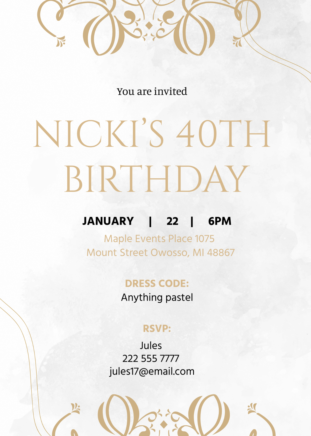Free 40Th Birthday Invitation Templates Editable And Printable