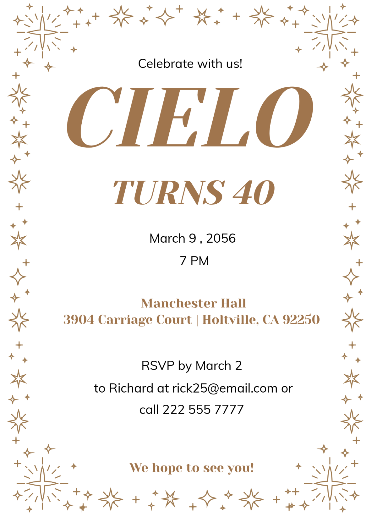 Free 40th Birthday Party Invitation Template To Edit Online