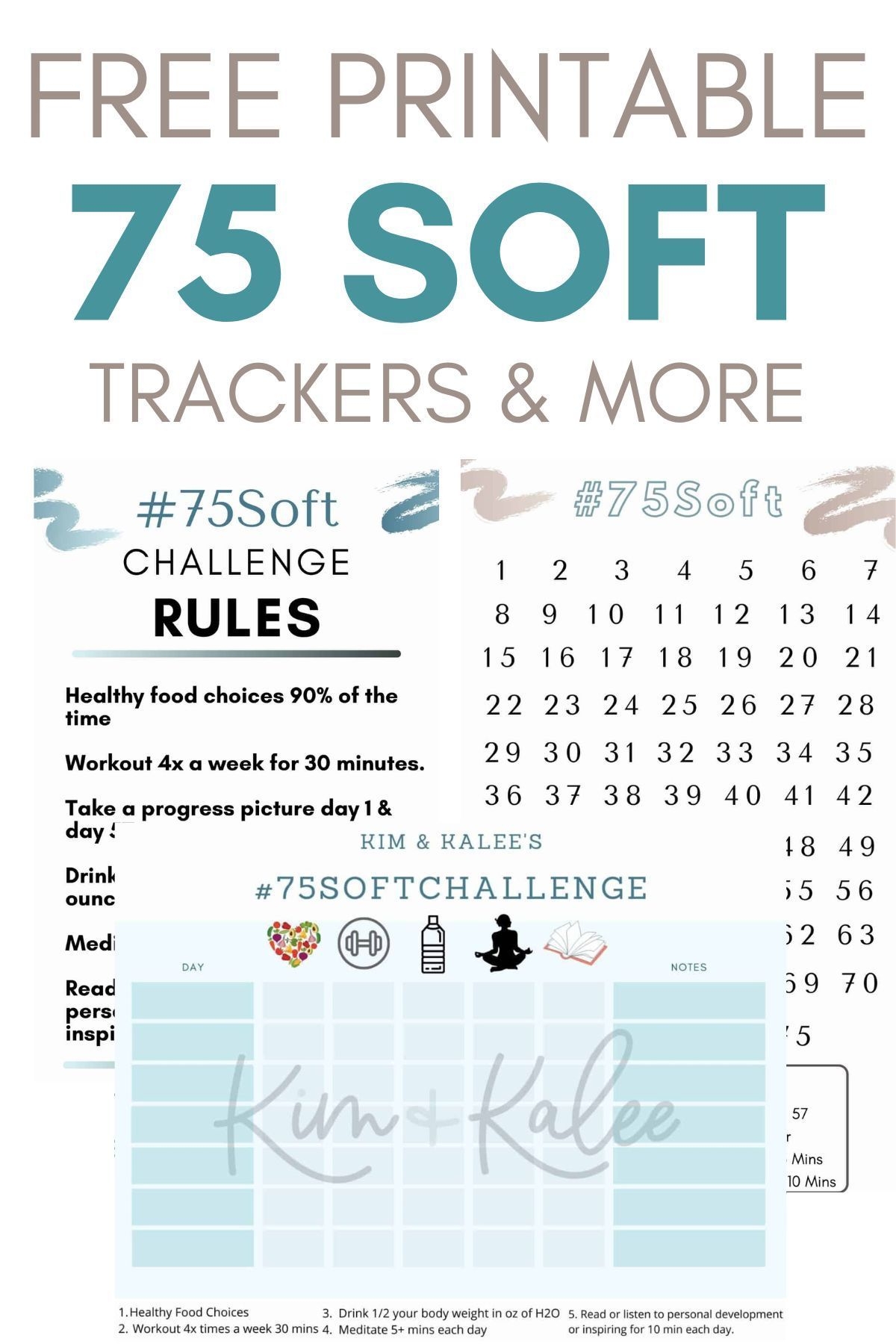 Free 75 Soft Printable Calendar Worksheet Template 75 Hard 