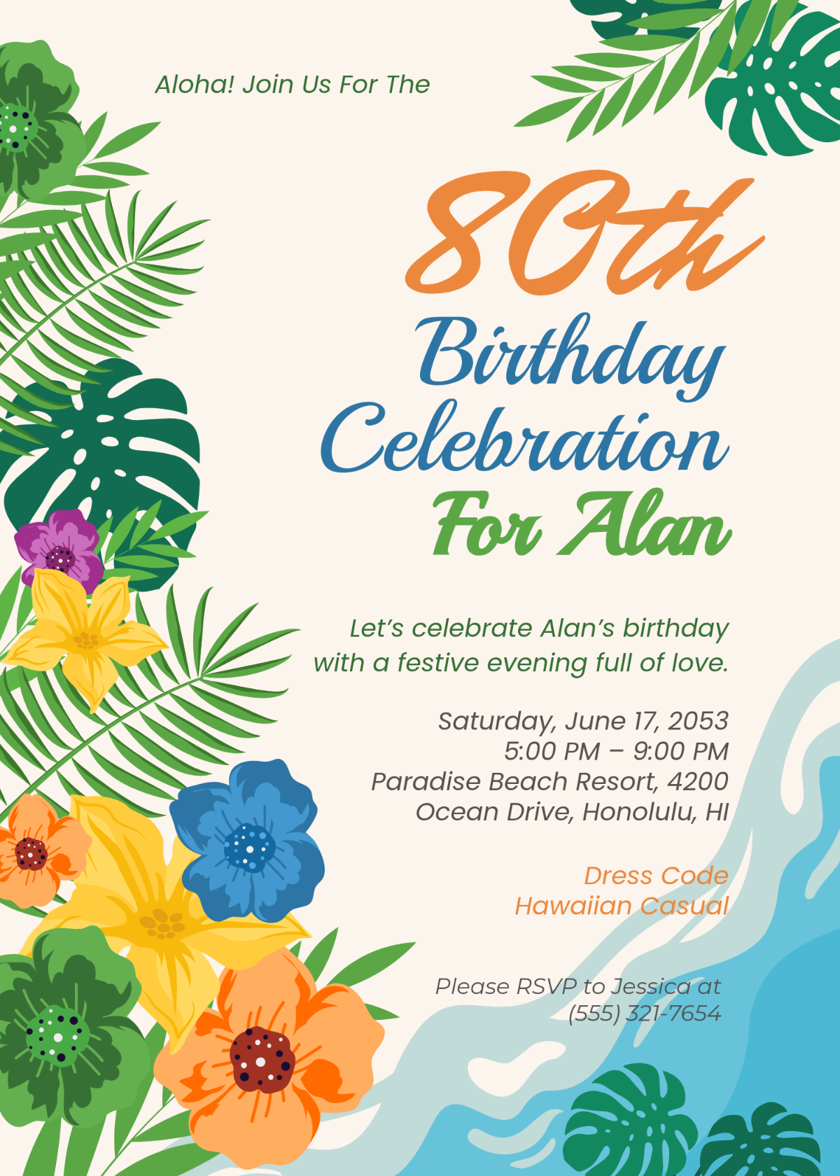 Free 80Th Birthday Invitation Templates Editable And Printable