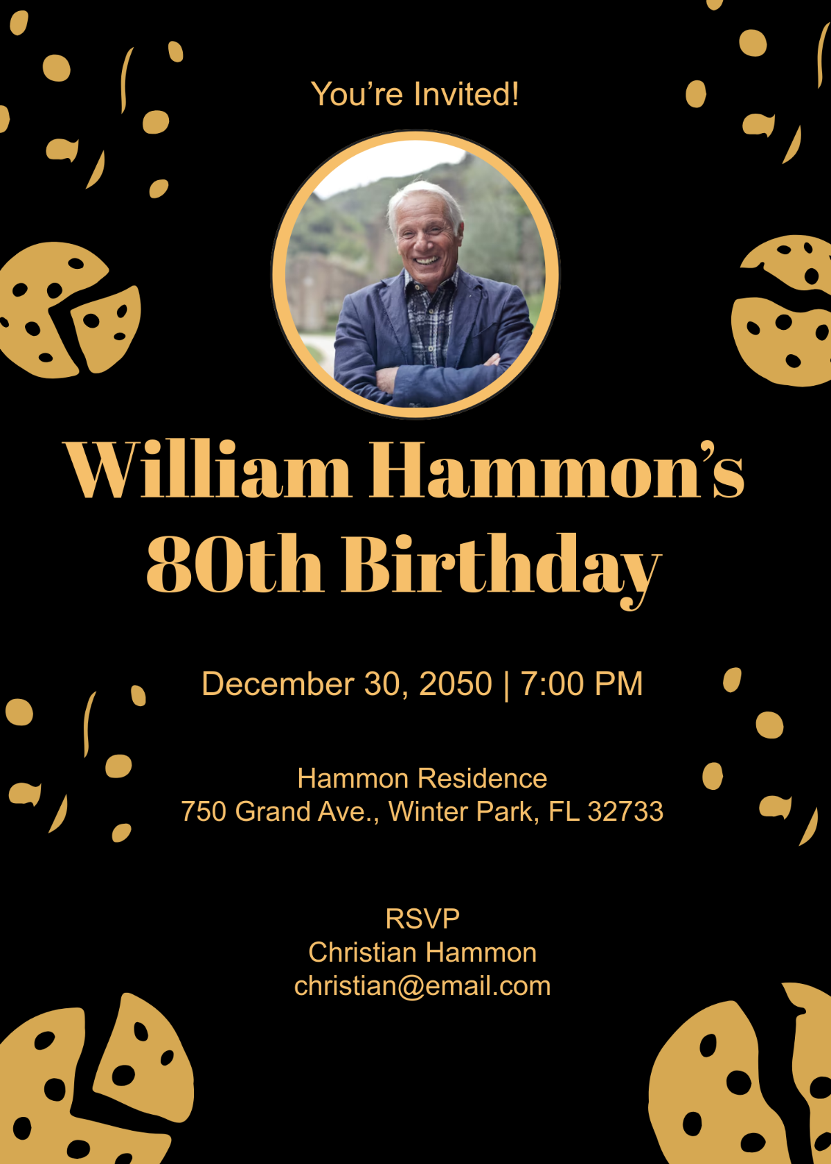 Free 80Th Birthday Invitation Templates Editable And Printable
